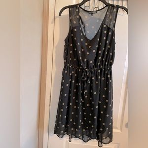 BeBop black sundress with tan polka  dots size small